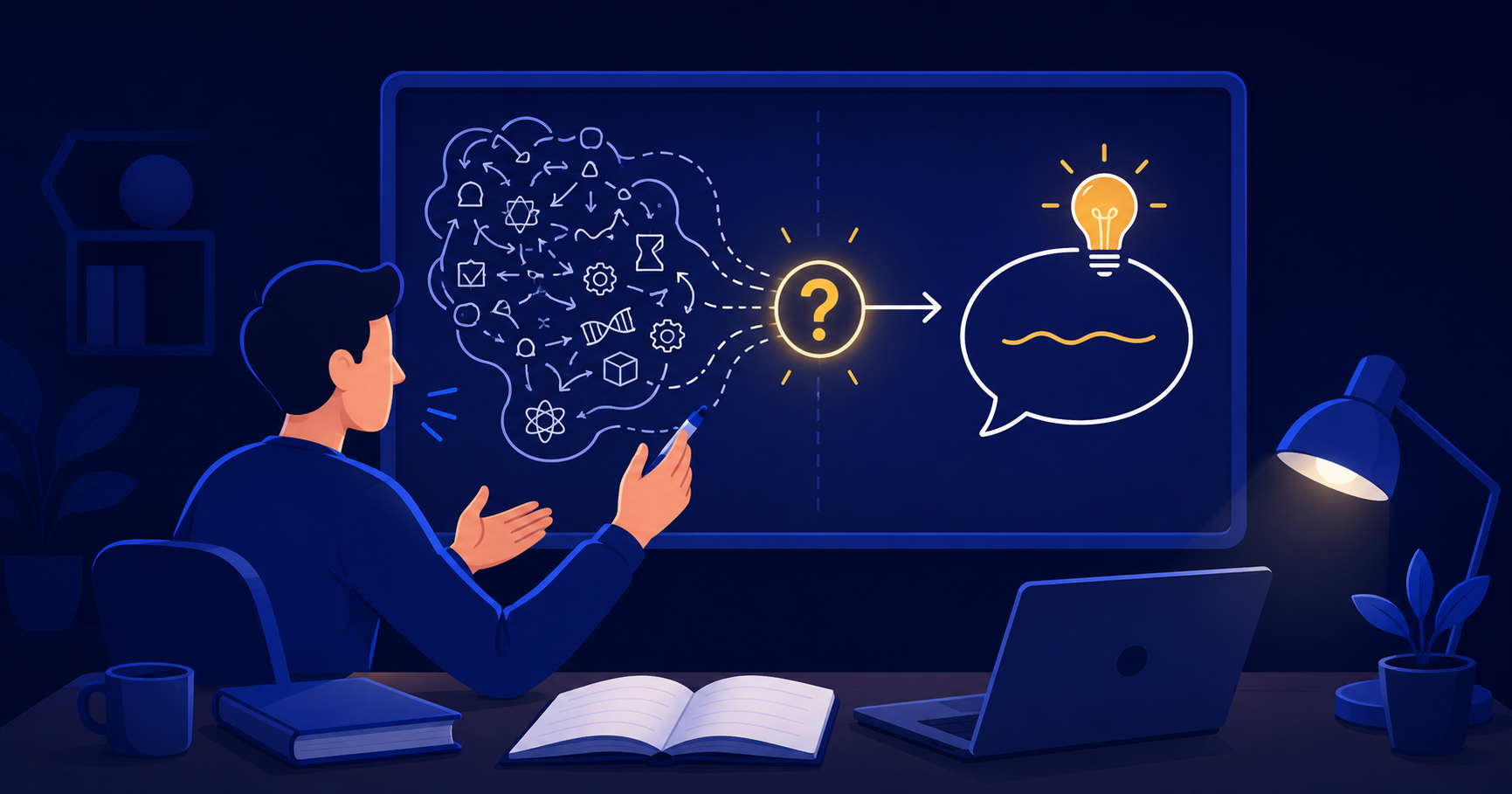 The Feynman Technique — explaining a concept in plain words to find gaps in understanding